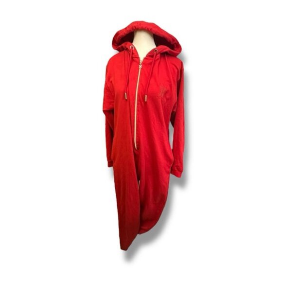 Women’s S Savage X Fenty Goji Berry Red FOREVER SAVAGE HOODED ONESIE S 4 6 - Picture 2 of 16